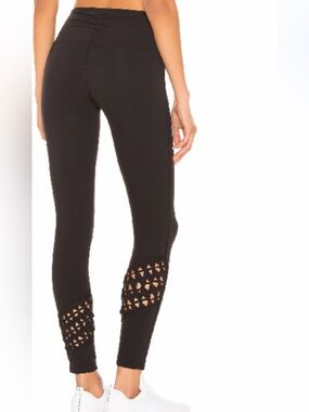 FP Movement by Free People Revelation Black High-Rise Leggings with Laser-Cut